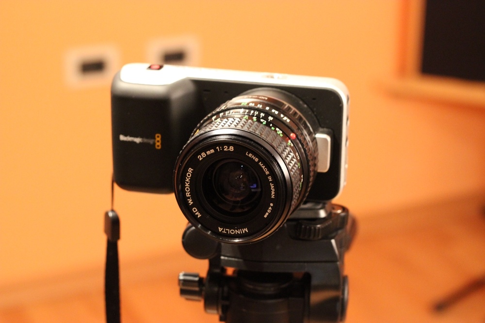 Blackmagic Pocket Cinema Camera, Minolta MD 28mm F/2.8 lens and a RJ Lens Turbo MD-M4/3 focal reducer